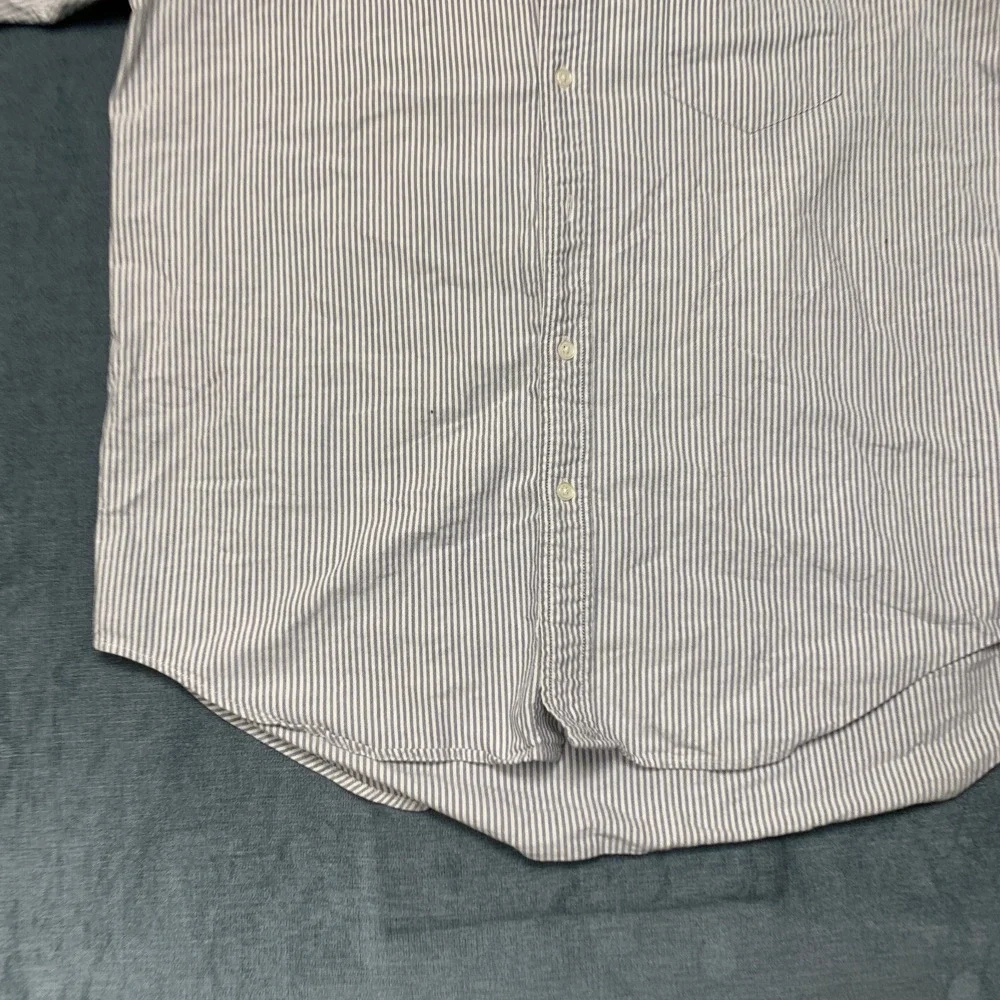 Polo by Ralph Lauren Shirt Mens XL White Blue Striped Short Sleeve Button-Down
